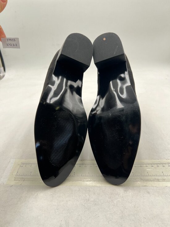 FOWT Men Fashion Round Toe Block Low Heel Stretchy Ankle Boots Pull On Boot